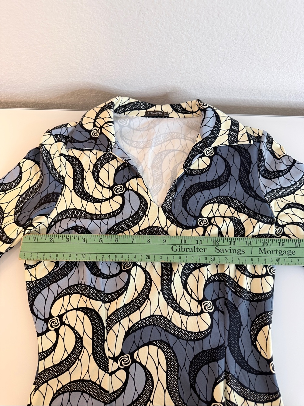 J.McLaughlin XS Catalina Cloth Abstract Pinwheel Print Collared Dress - Picture 5 of 9